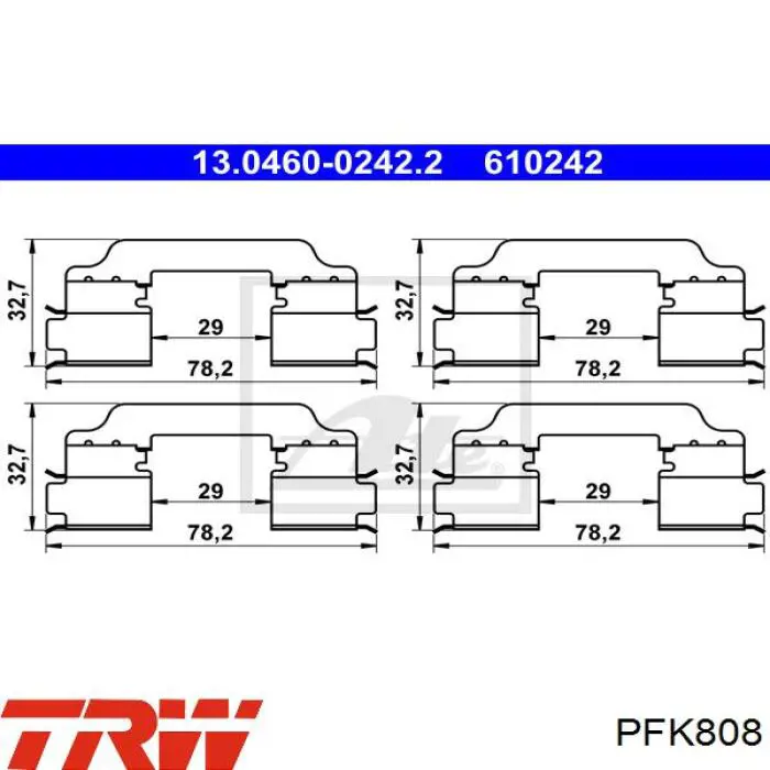 Комплект пружинок кріплення дискових колодок, передніх 440832032R Renault (RVI)