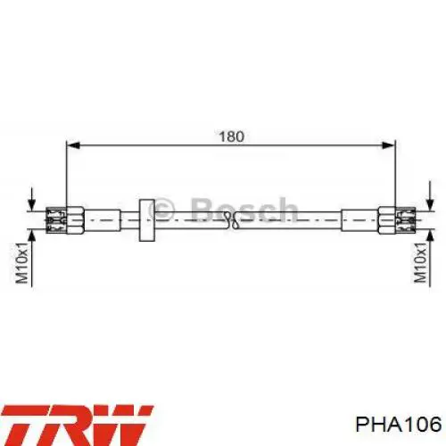 Гнучка гальмівна трубка задня TRW PHA106