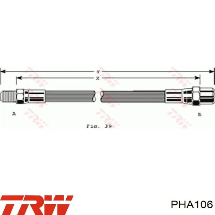 Шланг гальмівний задній PHA106 TRW