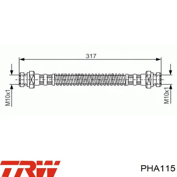 Шланг гальмівний передній TRW PHA115
