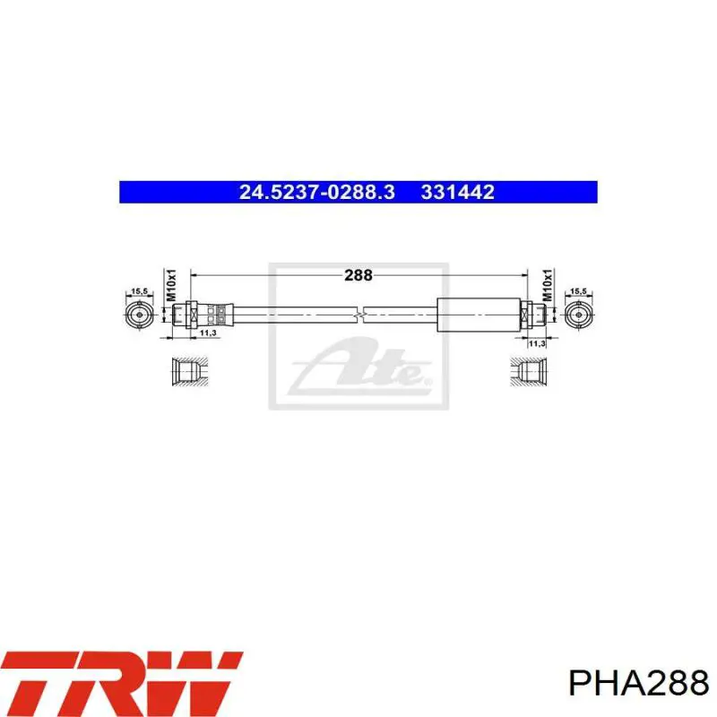 Гальмівні шланги передні PHA288 TRW