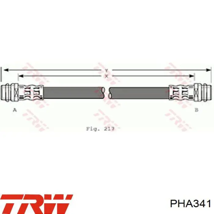 PHA341 TRW шланг гальмівний задній