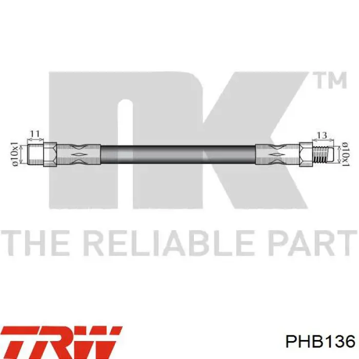 Шланг гальмівний передній TRW PHB136