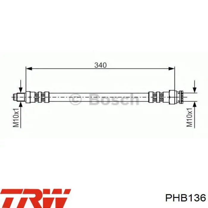 PHB136 TRW Гнучка гальмівна трубка передня