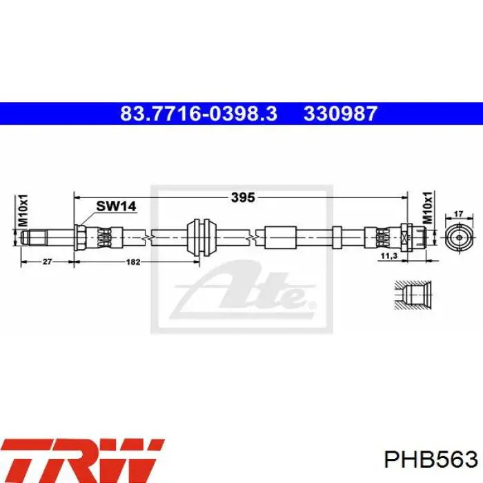 Купити PHB563 TRW Гальмівні шланги передні