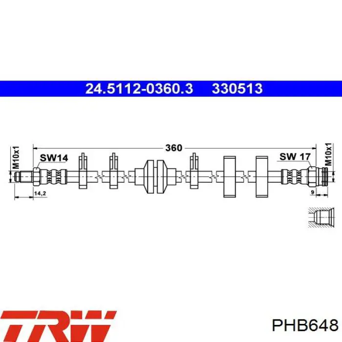 Шланг гальмівний передній Quick Brake 32954 ціна, від 4.39 USD