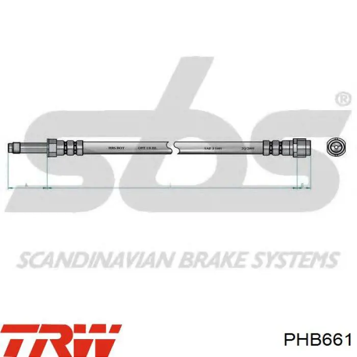 Купити PHB661 TRW Шланг гальмівний задній