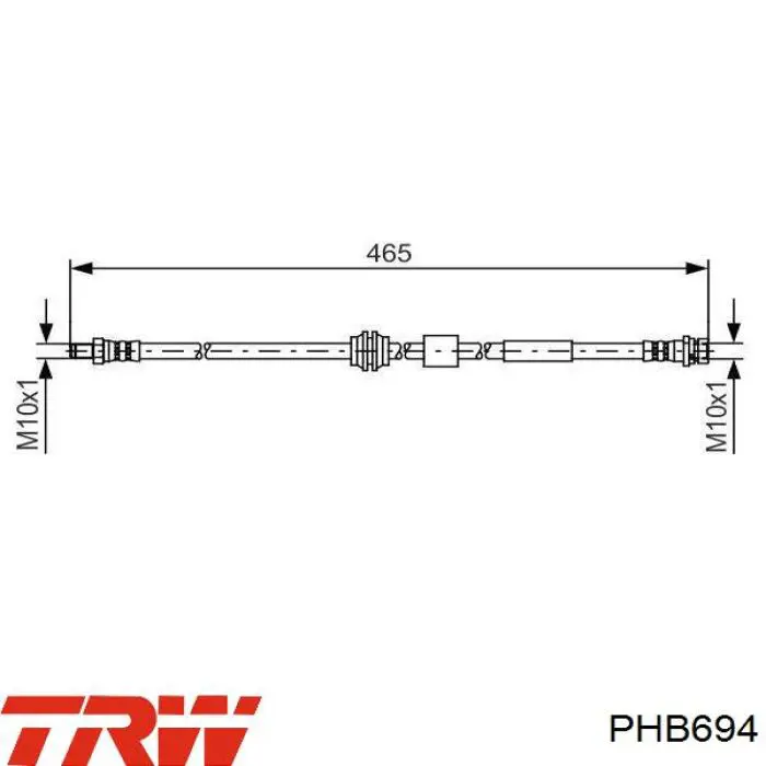 HMP8V412282AB Hmpx Шланг гальмівний задній