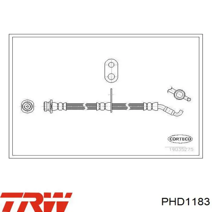 PHD1183 TRW Гнучка гальмівна трубка передня