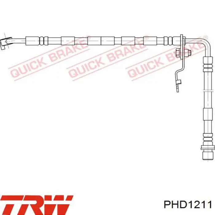 Шланг гальмівний передній, лівий K&K FT0879 ціна, від 32.67 USD