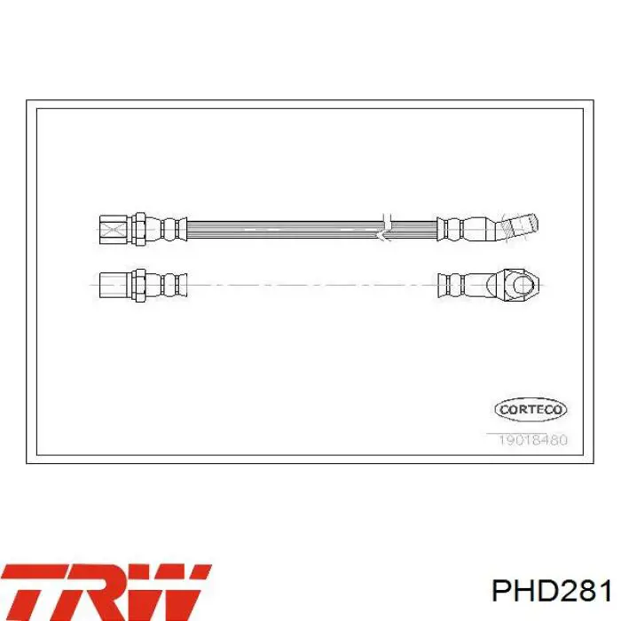 PHD281 TRW шланг гальмівний передній