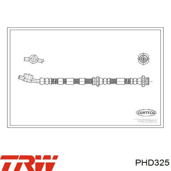 Шланг гальмівний передній, лівий TRW PHD325 ціна, від 10.42 USD