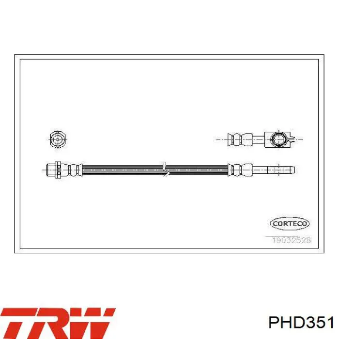 Гнучка гальмівна трубка задня TRW PHD351
