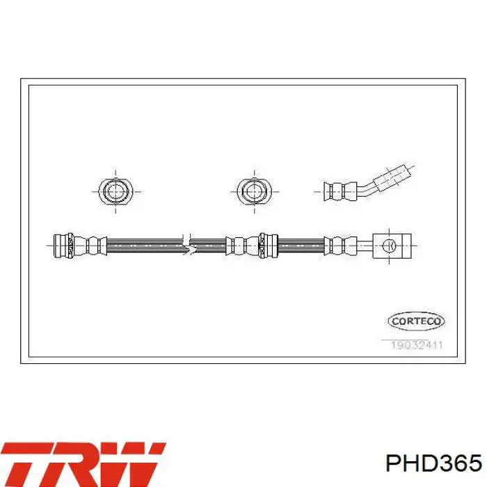 PHD365 TRW шланг гальмівний передній