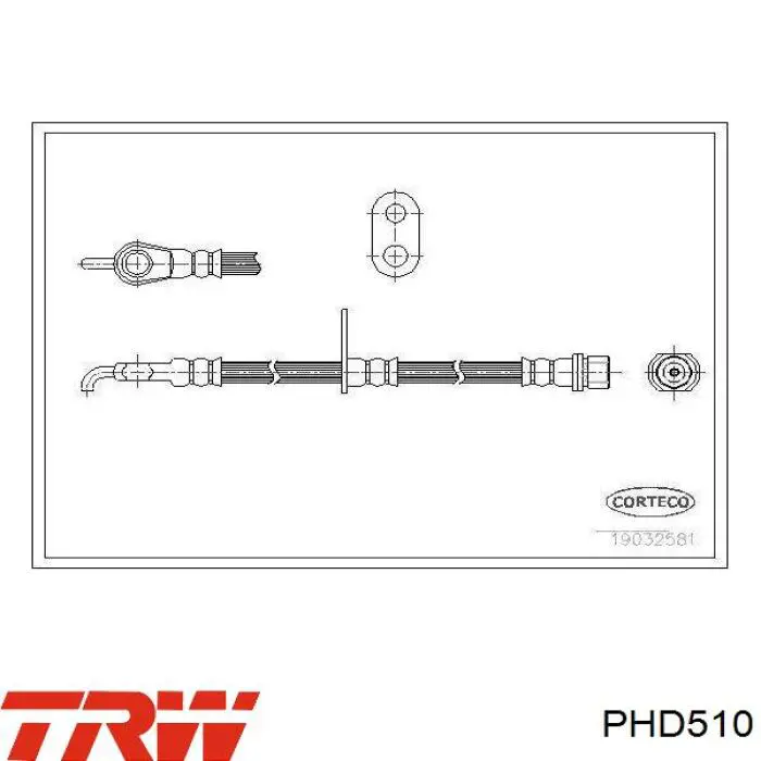 PHD510 TRW шланг гальмівний передній, лівий