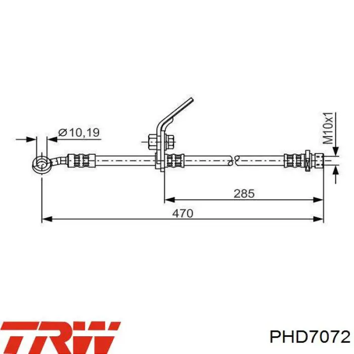 Купити PHD7072 TRW Шланг гальмівний передній, лівий