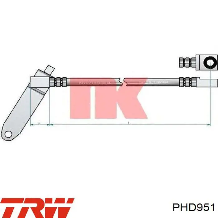 Шланг гальмівний передній, правий T24173 Brembo