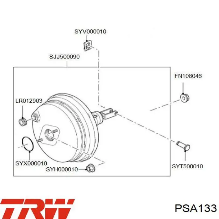 PSA133 TRW підсилювач гальм вакуумний