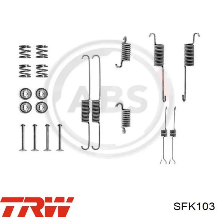 SFK103 TRW монтажний комплект задніх барабанних колодок