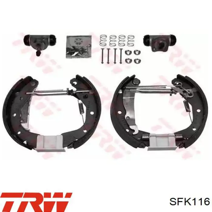 Монтажний комплект задніх барабанних колодок TRW SFK116 ціна, від 5.78 USD