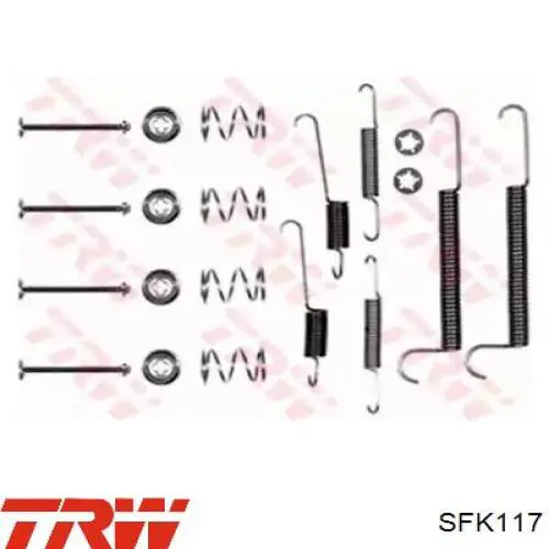SFK117 TRW монтажний комплект задніх барабанних колодок