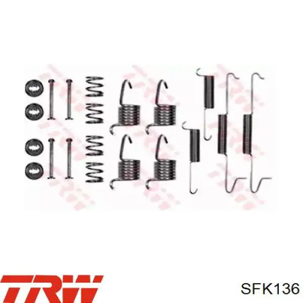 Монтажний комплект задніх барабанних колодок TRW SFK136 ціна, від 6.33 USD