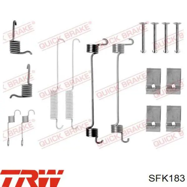 Монтажний комплект задніх барабанних колодок TRW SFK183 ціна, від 9.12 USD