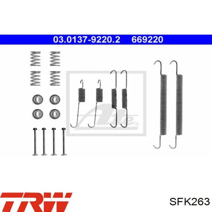 Купити SFK263 TRW Монтажний комплект задніх барабанних колодок