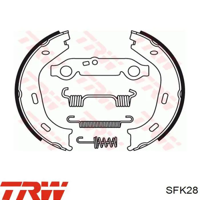 Монтажний комплект задніх барабанних колодок TRW SFK28 ціна, від 4.90 USD