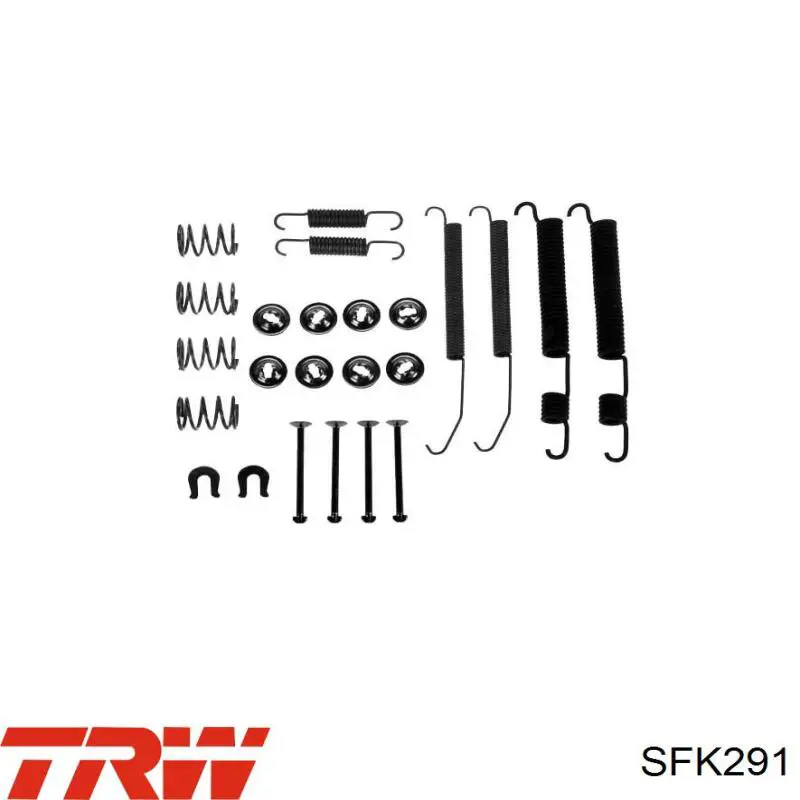SFK291 TRW монтажний комплект задніх барабанних колодок