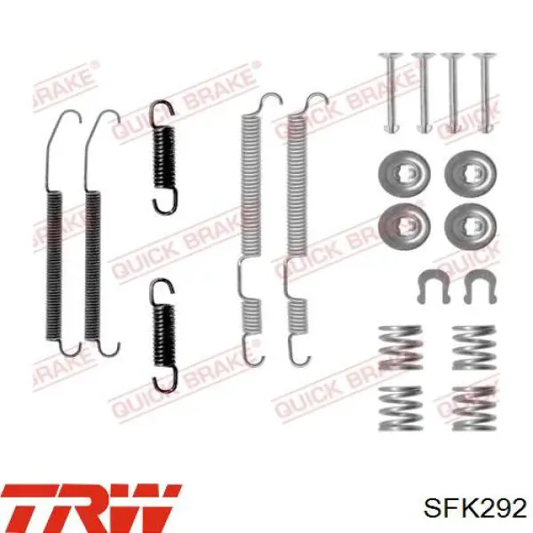 Монтажний комплект задніх барабанних колодок TRW SFK292 ціна, від 7.94 USD