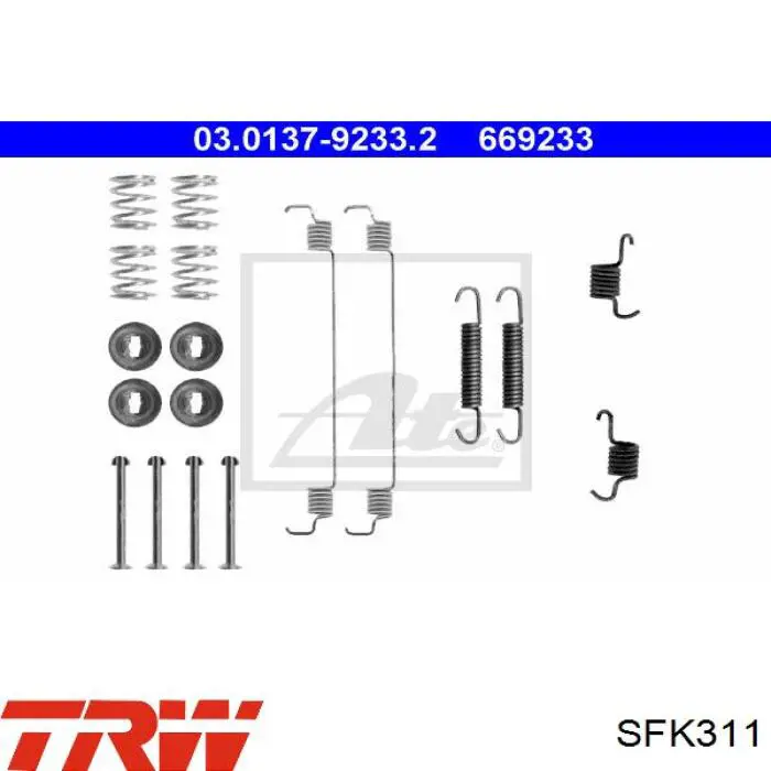 Монтажний комплект задніх барабанних колодок 0777 Easy Brake