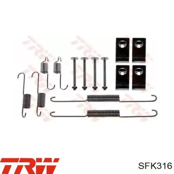 Купити SFK316 TRW Монтажний комплект задніх барабанних колодок