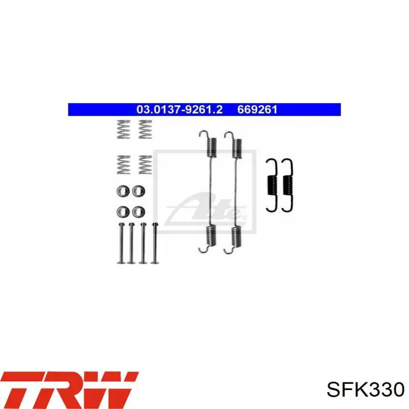GP1050796 GP Монтажний комплект задніх барабанних колодок