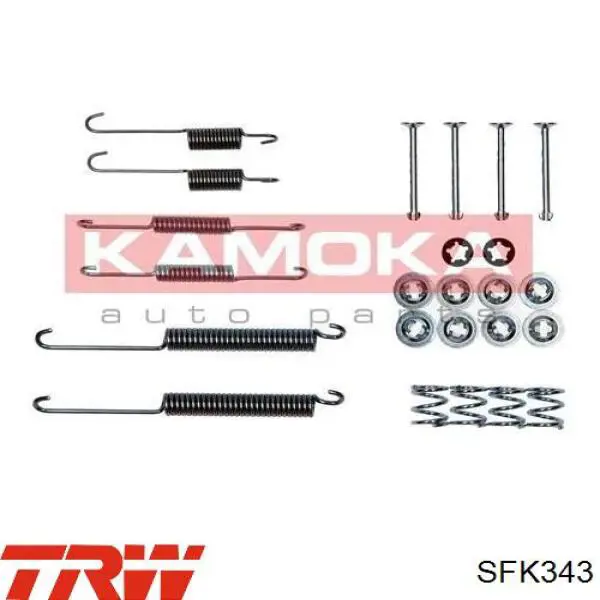 Монтажний комплект задніх барабанних колодок TRW SFK343 ціна, від 5.15 USD