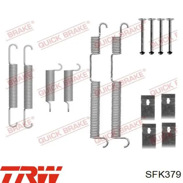 Монтажний комплект задніх барабанних колодок TRW SFK379 ціна, від 7.24 USD
