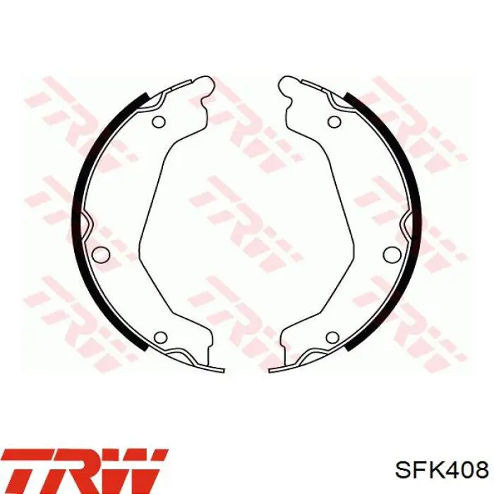 Монтажний комплект задніх барабанних колодок TRW SFK408 ціна, від 5.90 USD