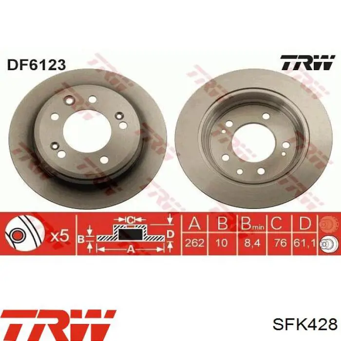 Монтажний комплект задніх барабанних колодок TRW SFK428 ціна, від 7.38 USD