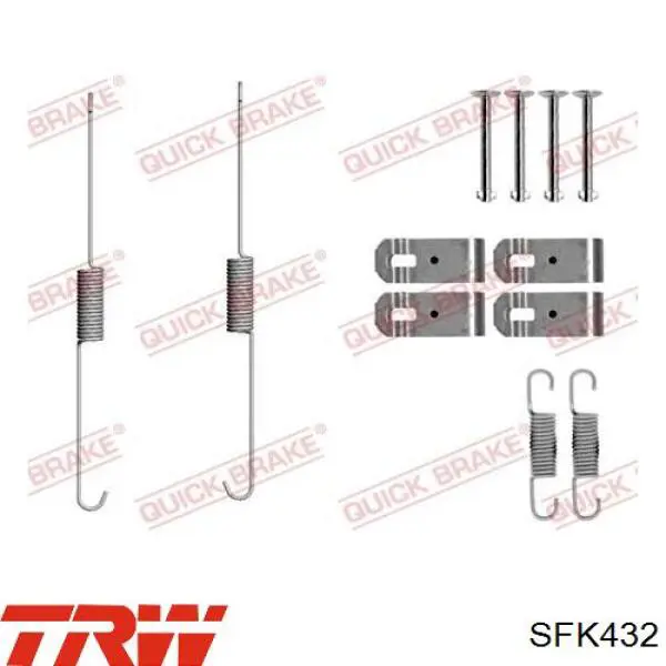 Ремкомплект задніх гальм TRW SFK432 ціна, від 8.00 USD