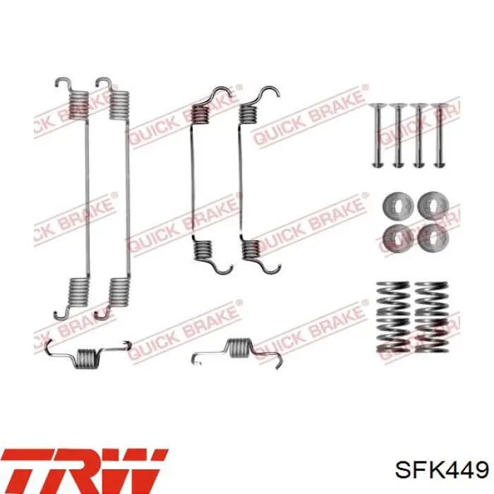 Ремкомплект задніх гальм TRW SFK449 ціна, від 8.55 USD