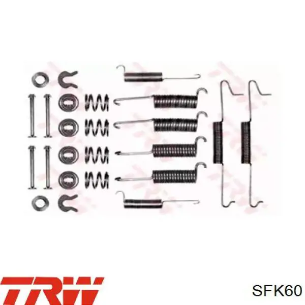 Монтажний комплект задніх барабанних колодок TRW SFK60 ціна, від 8.30 USD