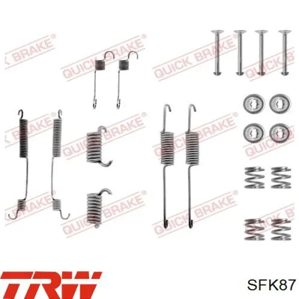 SFK87 TRW монтажний комплект задніх барабанних колодок