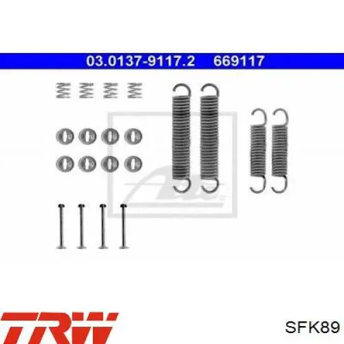 Купити SFK89 TRW Монтажний комплект задніх барабанних колодок