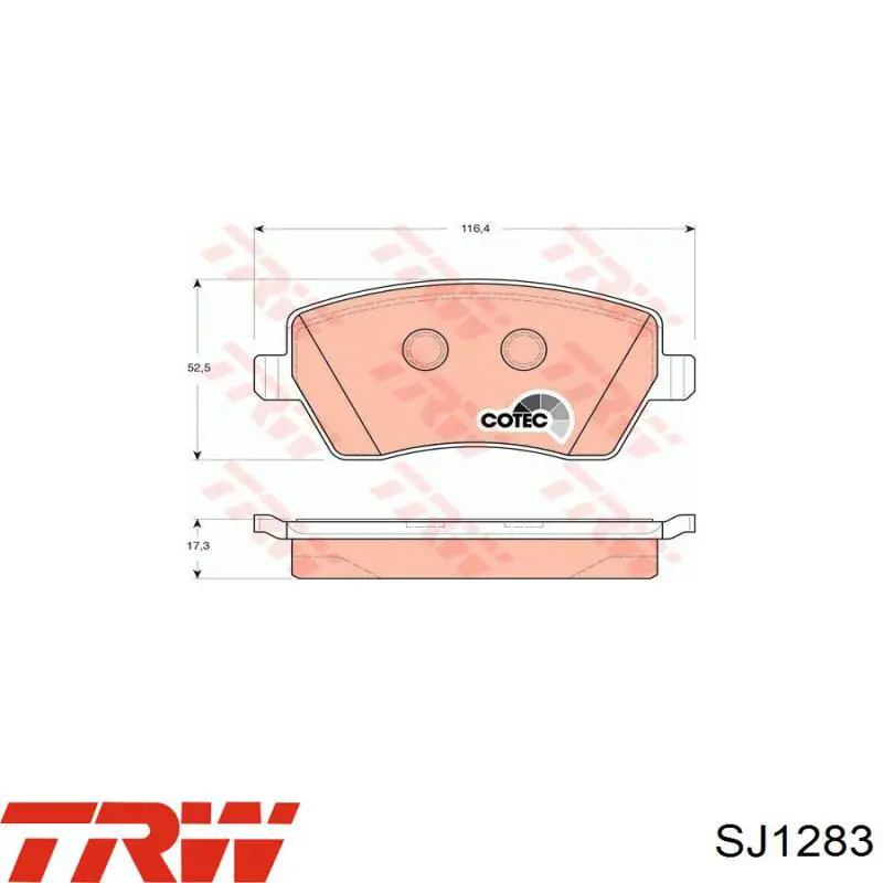 Ремкомплект супорту гальмівного переднього TRW SJ1283 ціна, від 13.26 USD