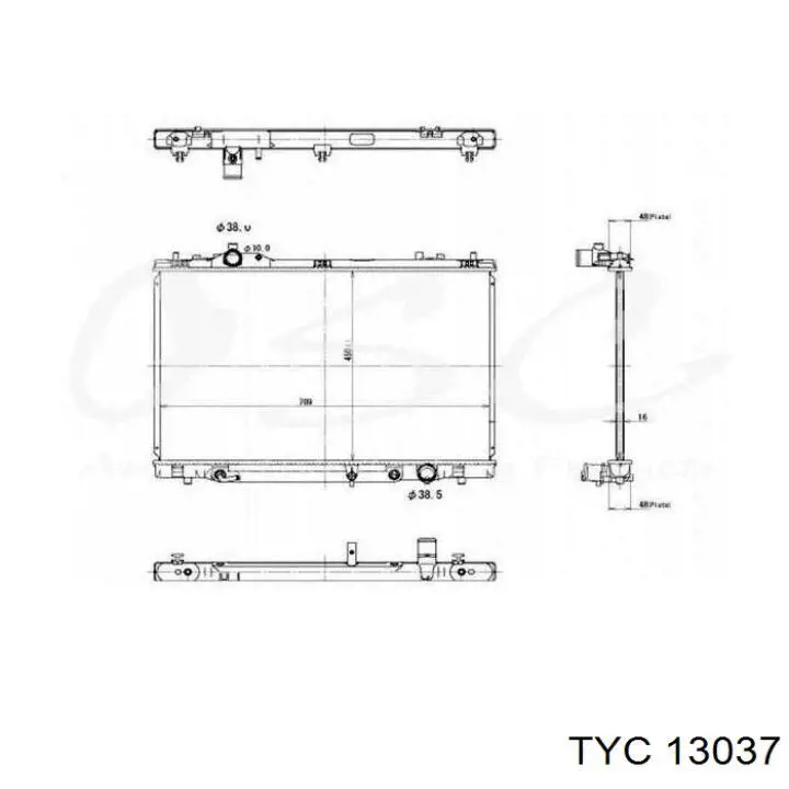Радіатор основний TYC 13037 ціна, від 113.16 USD