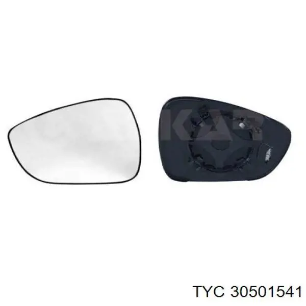 30501541 TYC дзеркальний елемент дзеркала заднього виду, лівого