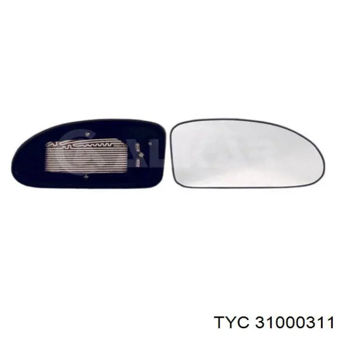Зеркальный элемент зеркала заднего вида TYC 31000311