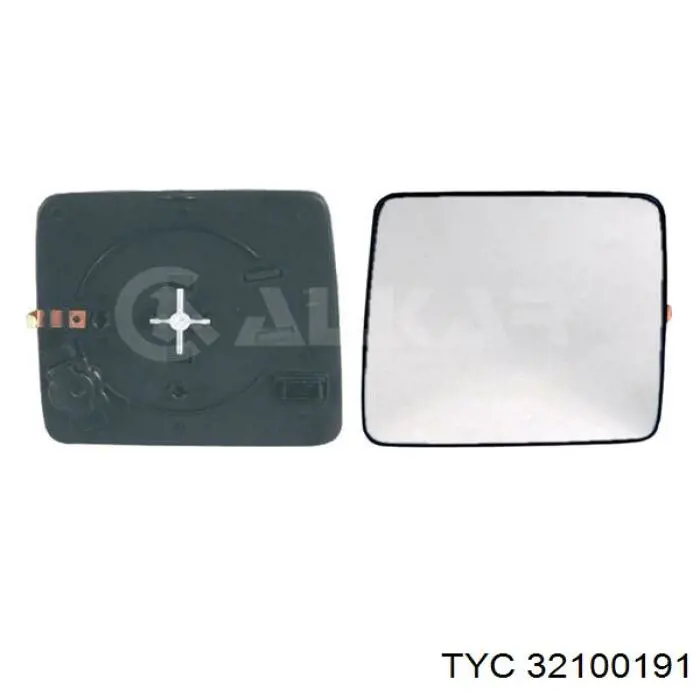 32100191 TYC дзеркальний елемент дзеркала заднього виду, правого