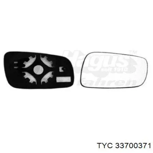 Скло дзеркала заднього виду, правого TYC 33700371 ціна, від 6.13 USD