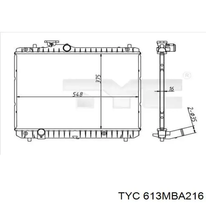 Радіатор основний TYC 613MBA216 ціна, від 101.88 USD
